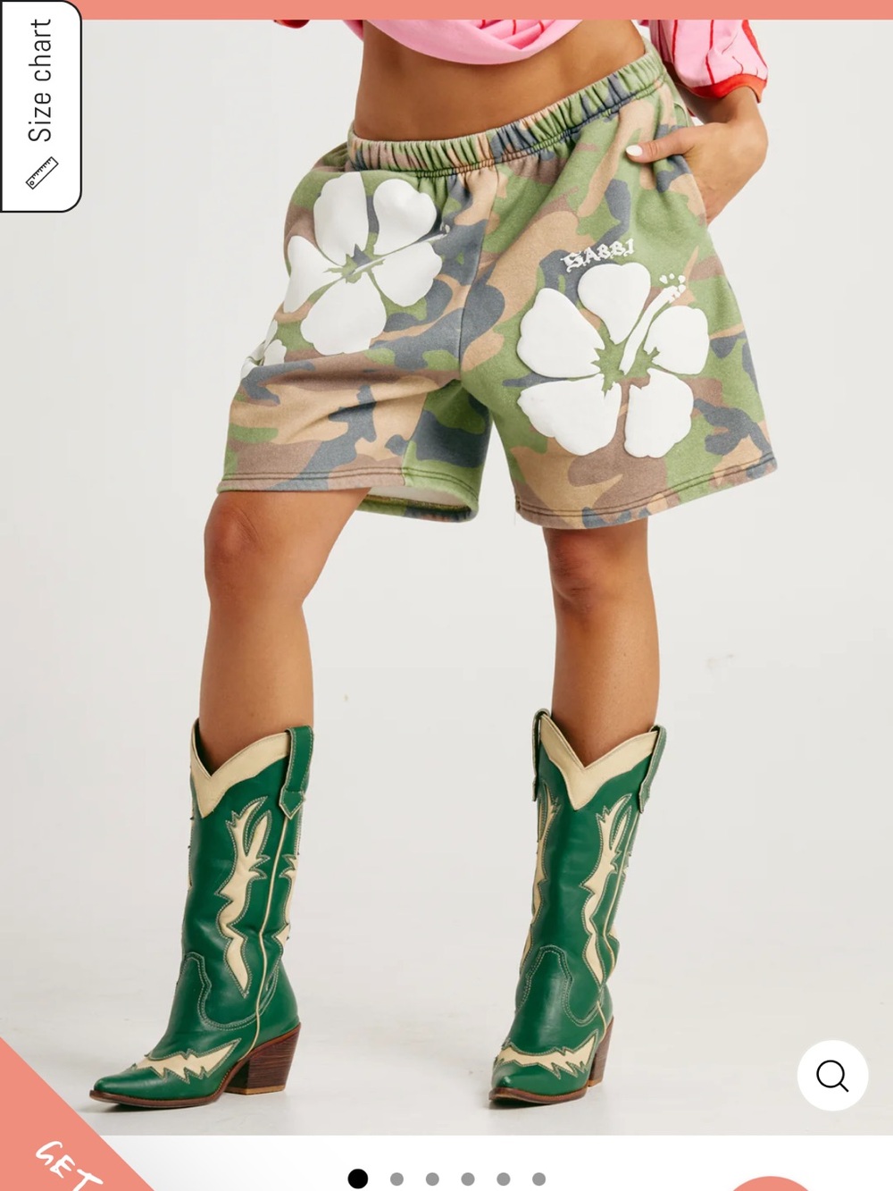 Sabbi the happy hibiscus shorts in camo XS